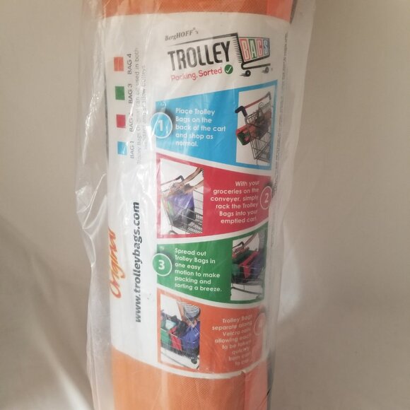 BERGHOFF Trolley Packing REUSABLE SHOPPING BAG SYSTEM Shopping Cart Organizer - Picture 3 of 6